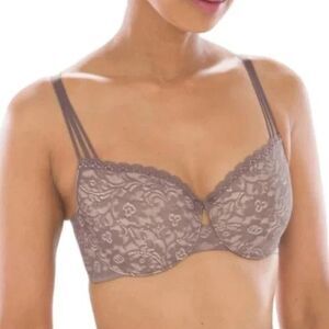 Soma 0516 Enticing Lift Taupe Mauve Balconet Balconette Underwire Bra Sz 34C